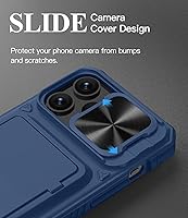 Vista 4 de Funda tipo cartera para iPhone 15 Pro Max, funda para teléfono con soporte para tarjeta de crédito (almacenamiento de 4 tarjetas) y cubierta
