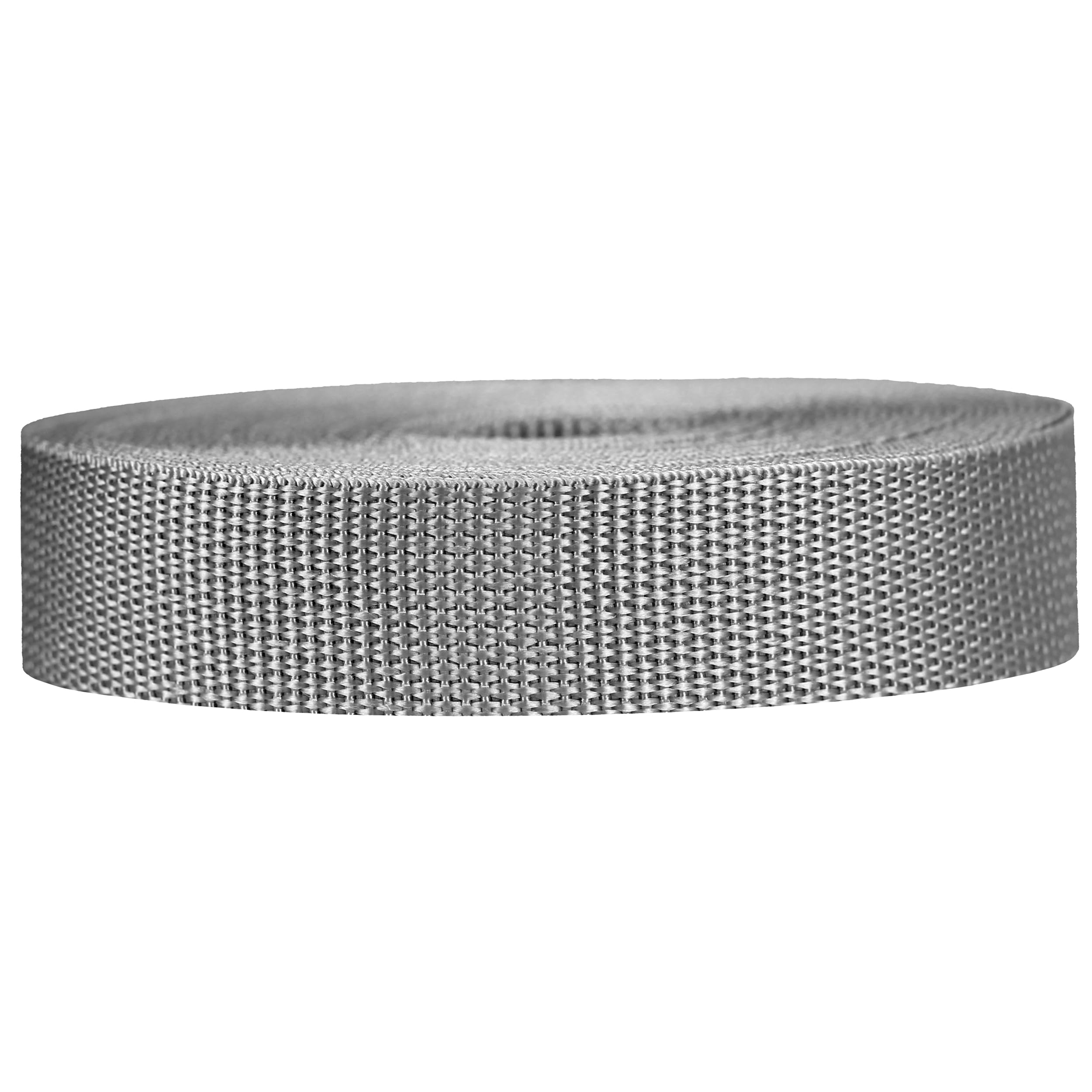 Strapworks Lightweight Polypropylene Webbing - Poly Strapping for Outdoor DIY Gear Repair, Pet Collars, Crafts - 1 Inch x 25 Yards - Silver Gray