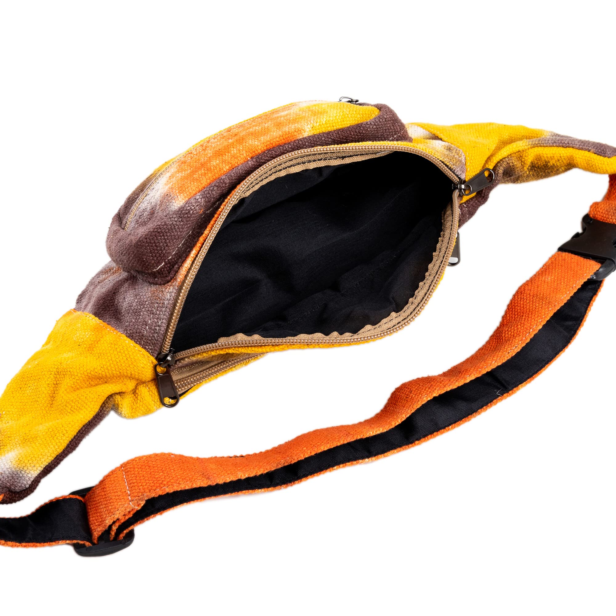 Freakmandu Unisex Hanf Gürteltasche – Fanny Packs, Hüftgürteltasche zum Umhängen, Boho Hippie Stil, Handgefertigte Hüfttaschen für Wandern, Laufen, Joggen, Männer und Frauen, Fall Trip