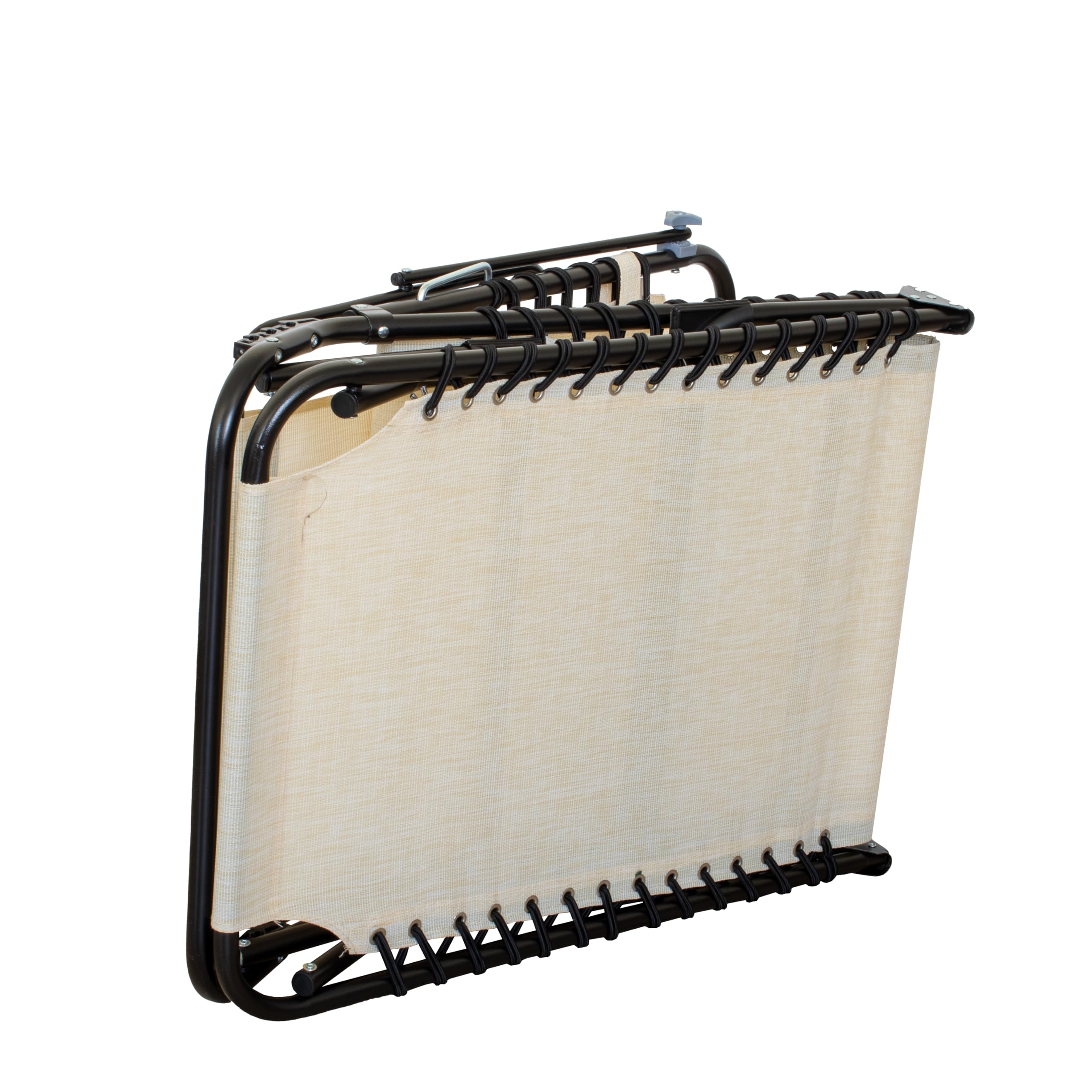 Lettino Prendisole Pieghevole con Tetto Parasole e Cuscino – Struttura in Acciaio, Telo Textilene, 190x58 cm – Per Giardino, Terrazzo, Piscina o Spiaggia – Blu/Grigio/Ecrù
