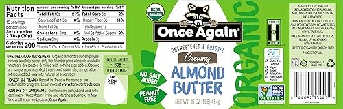 Miniatura 2 de Once Again - Mantequilla de almendras orgánica cremosa - 16 onzas