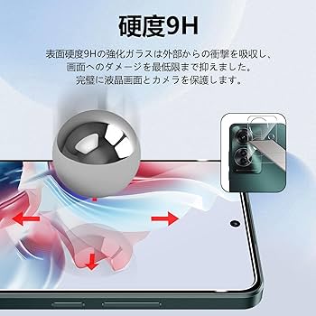 Amazon | 【2+2枚セット】For OPPO RENO11 A ガラスフィルム（2枚）+