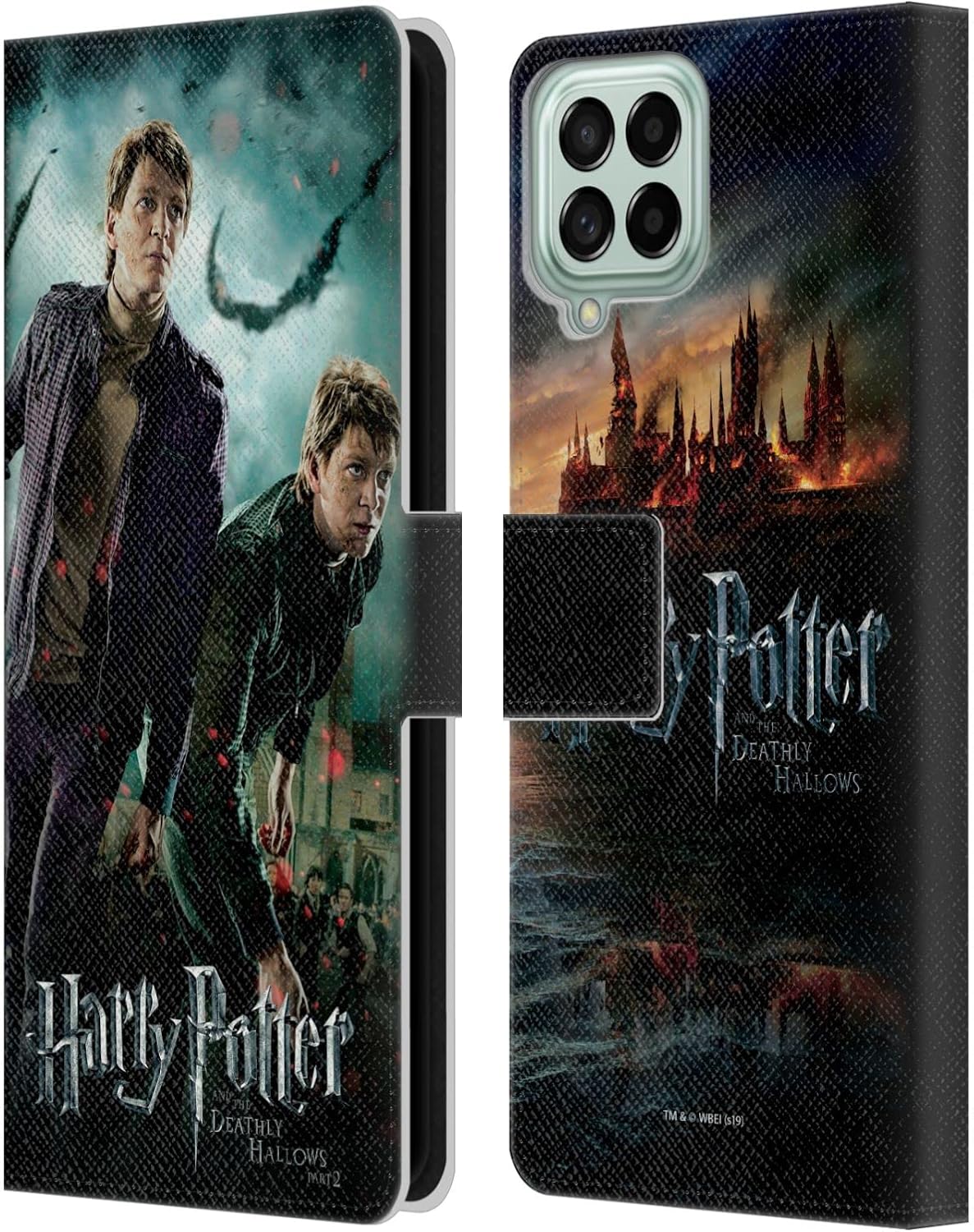Head Case Designs Officially Licensed Harry Potter Fred & George Weasley Deathly Hallows VIII Leather Wallet Case Compatible with Samsung Galaxy M33 (2022)