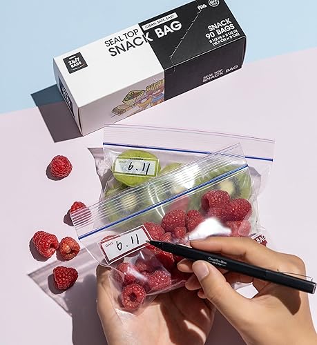 Miniatura 2 de 247 Bags  Bolsa de almacenamiento con cierre de cremallera, tamaño de aperitivo, 180 unidades (2 paquetes de 90) pestañas fáciles de abrir sobre la