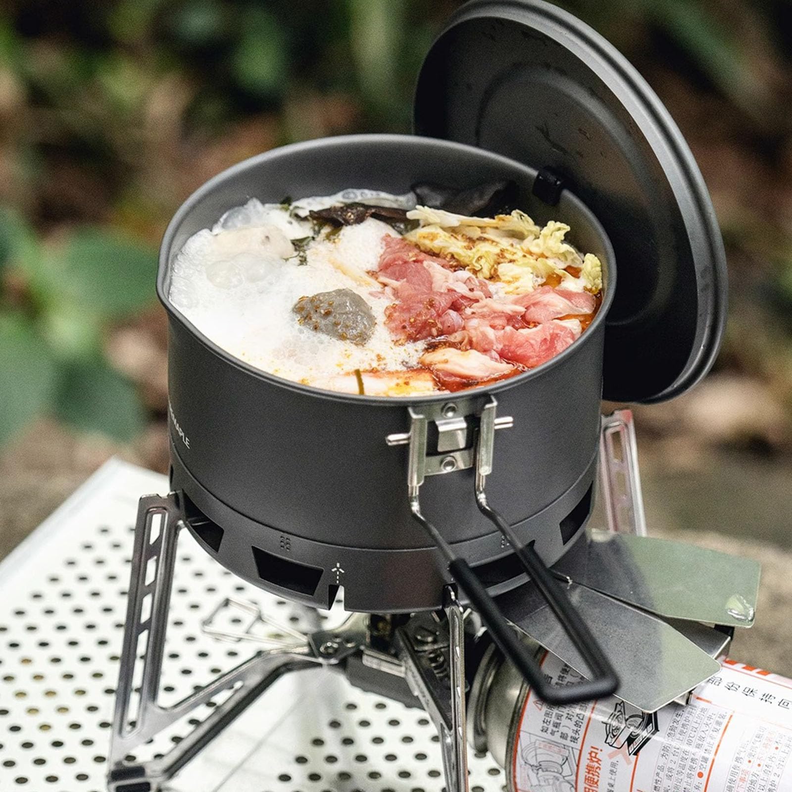 Ollas de cocina de intercambio de calor para camping con base resistente al viento, estufa de mochilero para mochileros al aire libre, senderismo, resistente al viento, intercambio de calor, repuesto