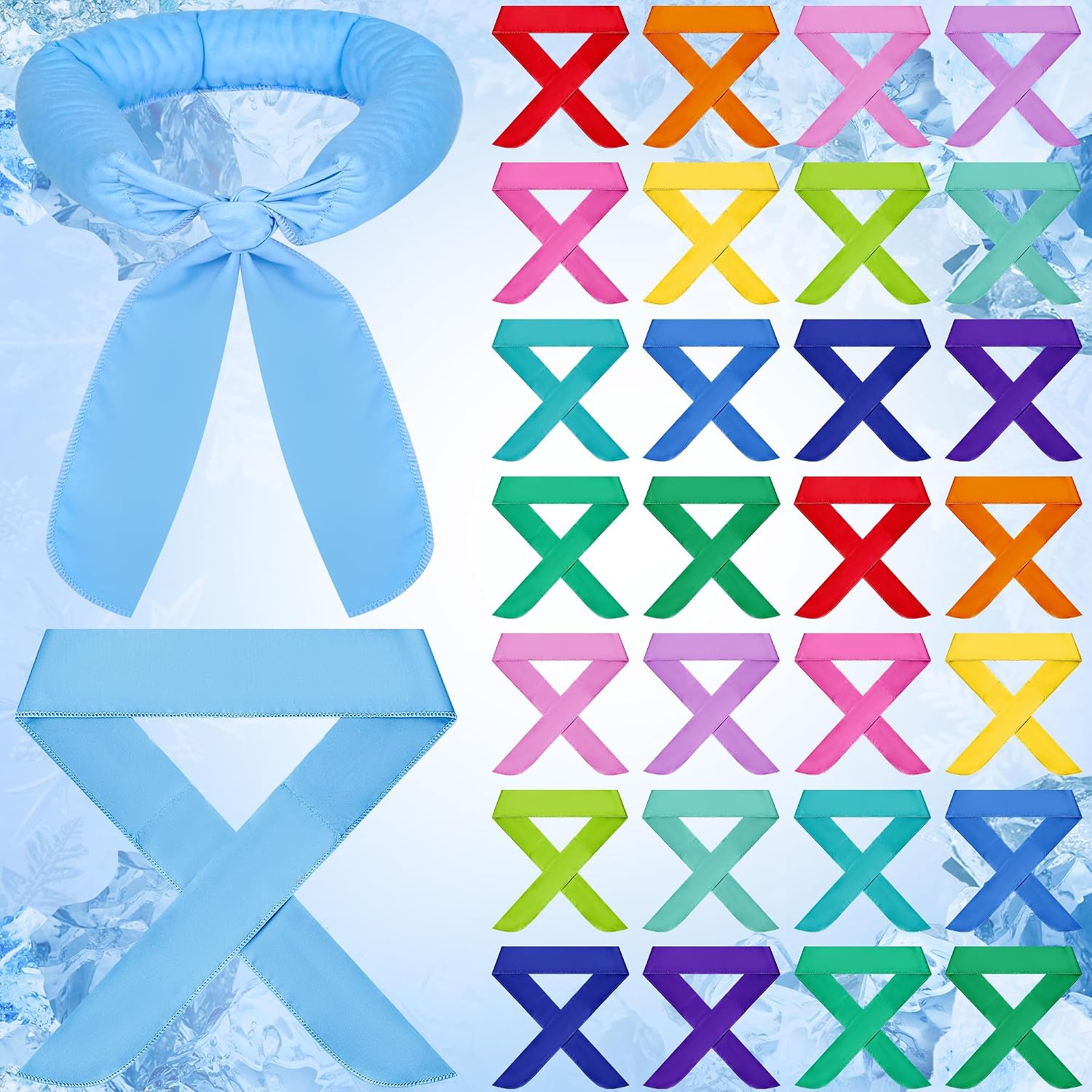 Cooling Neck Wraps for Summer Heat Ice Scarf Cooling Bandanas Neck Coolers Headband for Hot Weather Women Men
