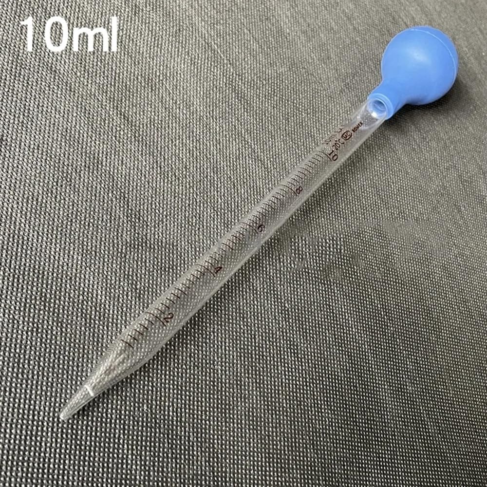 gotero de vidrio, goteros de laboratorio, Gotero de pipeta graduada vidrio con cabezal goma 0,5 a 10 ml(10ml)