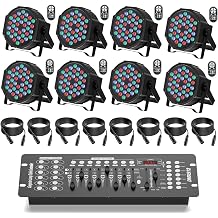 8PCS Stage Lights with DMX Console and DMX Cable,RGB 36 LED Par Can Light Remote Control, 7 Lighting Modes Disco Lights for Parties Wedding Church Live Show Halloween Christmas [Energy Class A]