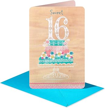 American Greetings 16th Birthday Card for Her Sweet 16 Cake