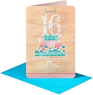 American Greetings 16th Birthday Card for Her (Sweet 16 Cake)