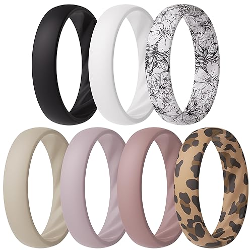ThunderFit Women’s Silicone Wedding Rings – 5.5mm Wide, 2mm Thick