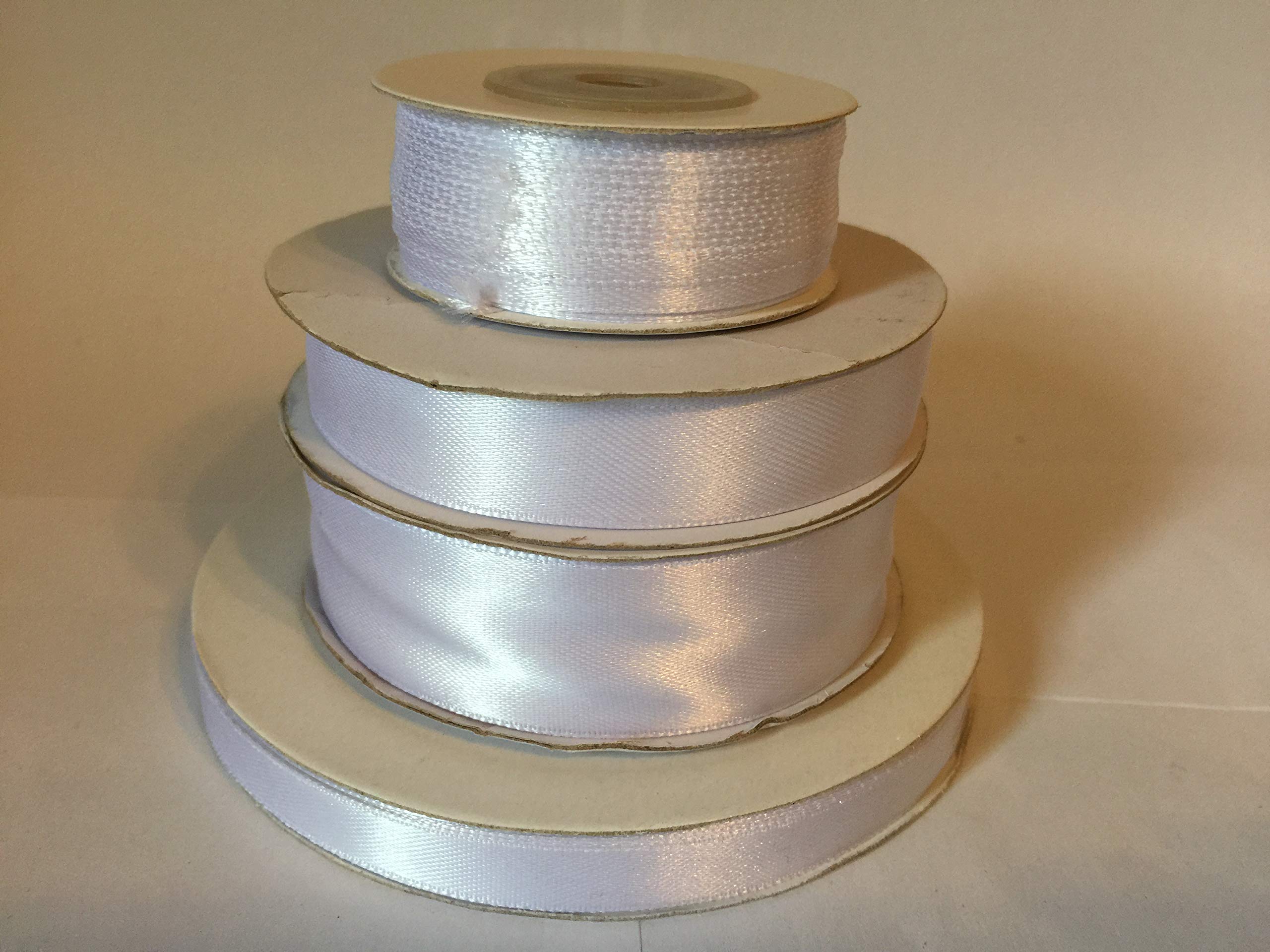 Satin Ribbon White Single Roll Of Double Faced 3Mm, 10Mm, 16Mm, 25Mm Widths (10Mm X 50M)
