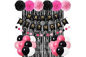 Glow Party In The Dark Black and Pink Decorations For Girls