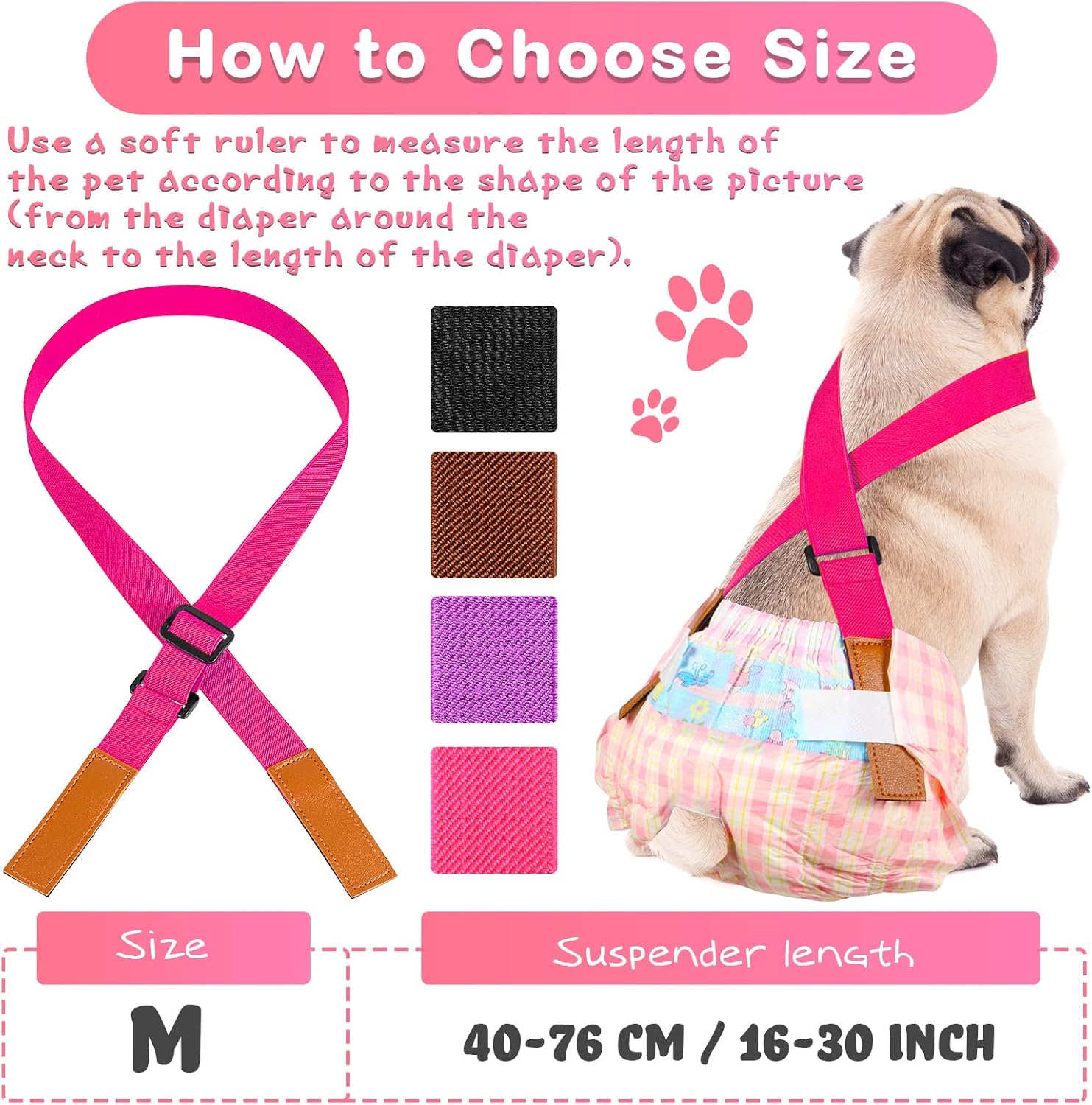 Buy 4 Pieces Dog Diapers Suspenders Belly Bands Canine Harness Female