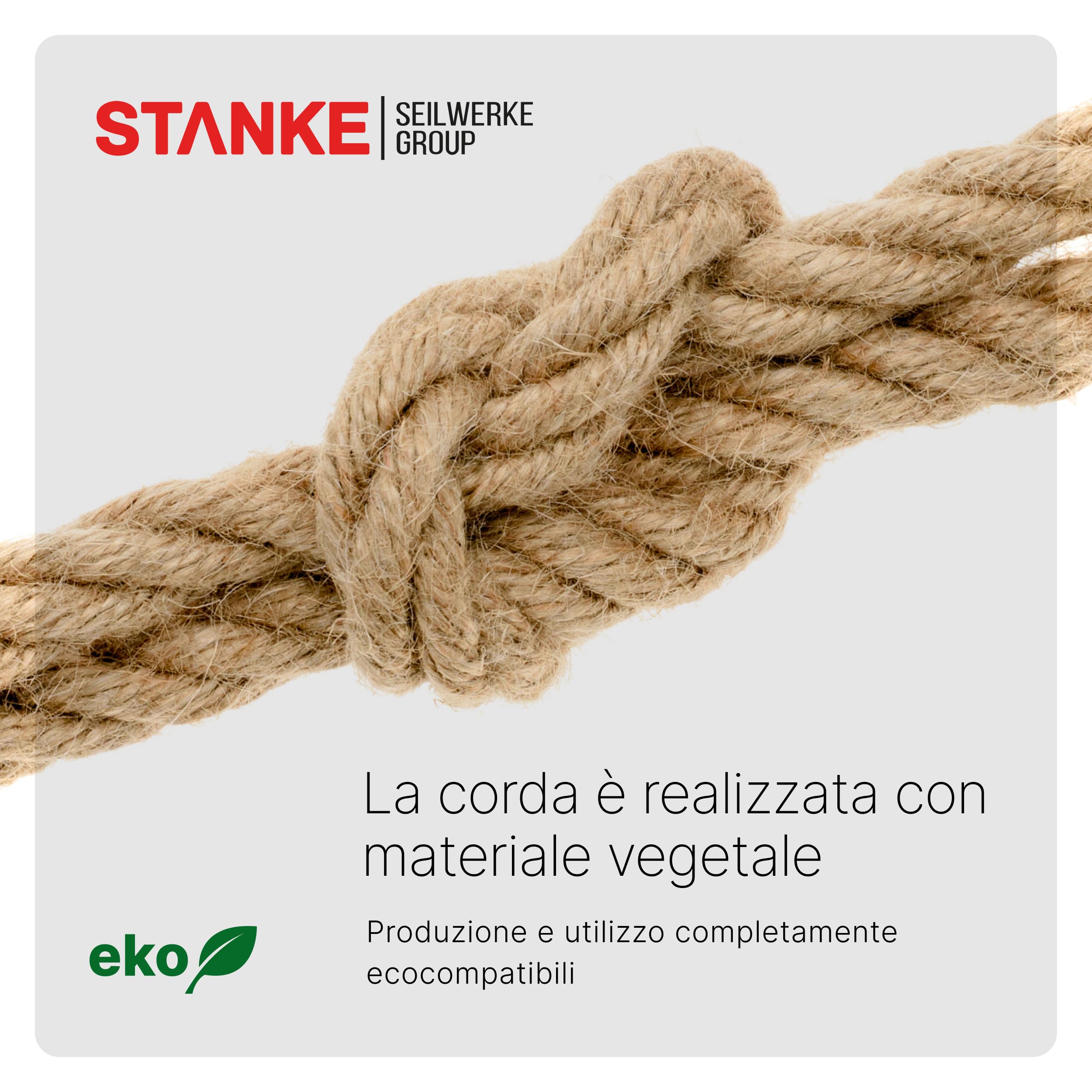 Seilwerk STANKE 10 m Corda di juta da 30 mm in fibra naturale intercciata
