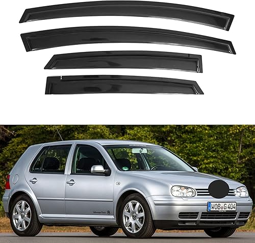 Miniatura 98 de IG - Visera para ventana de automóvil, protector contra la lluvia, el sol y el viento, con cinta adhesiva, deflector extraduradero para ventana