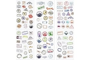 60 Sheets (1000 Stickers) Passport Postage Stamps Stickers