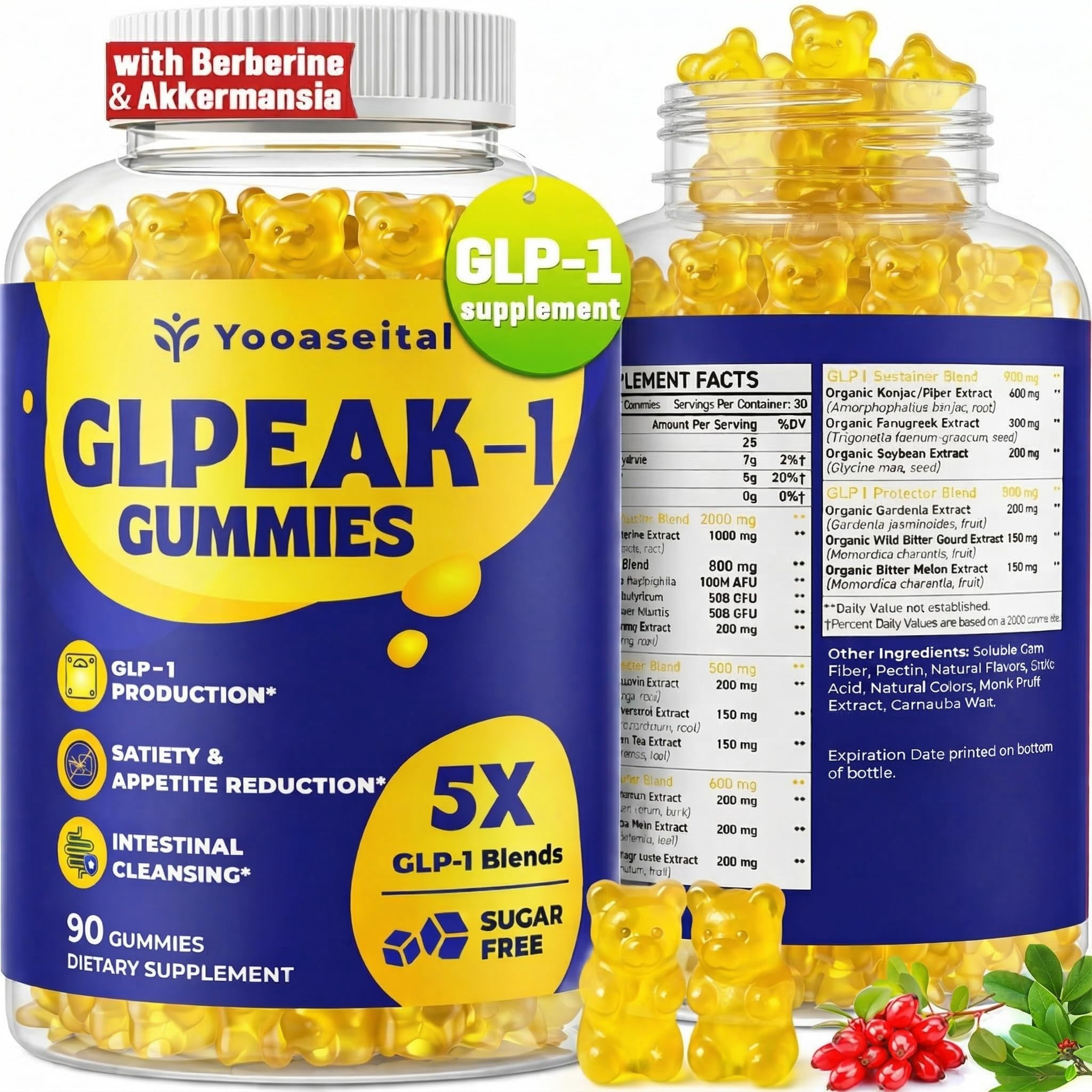 Amazon.com: Yooaseital GLP-1, GLP-1 Supplement for Women & Men, Natural GLP  1 Gummies with Berberine, Akkermansia Probiotic, for GLP1 Levels,  Metabolism*, lmmune, Energy, Gut & Digestion, No Sugar, 90 Gummies : Health