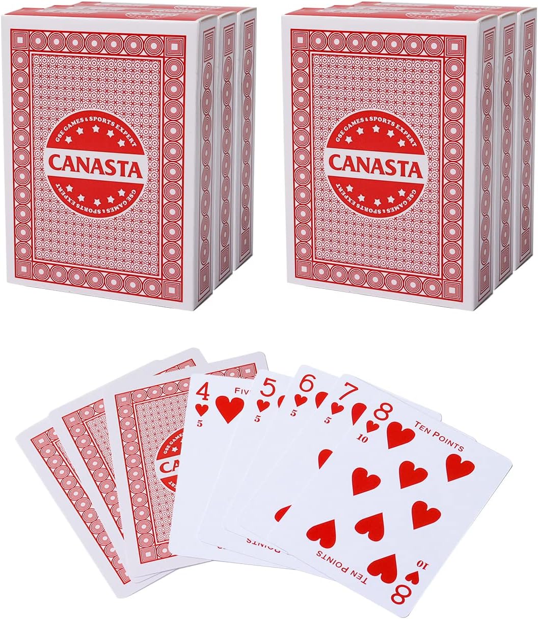 GSE 6Deck Canasta Cards with Point Values, Includes