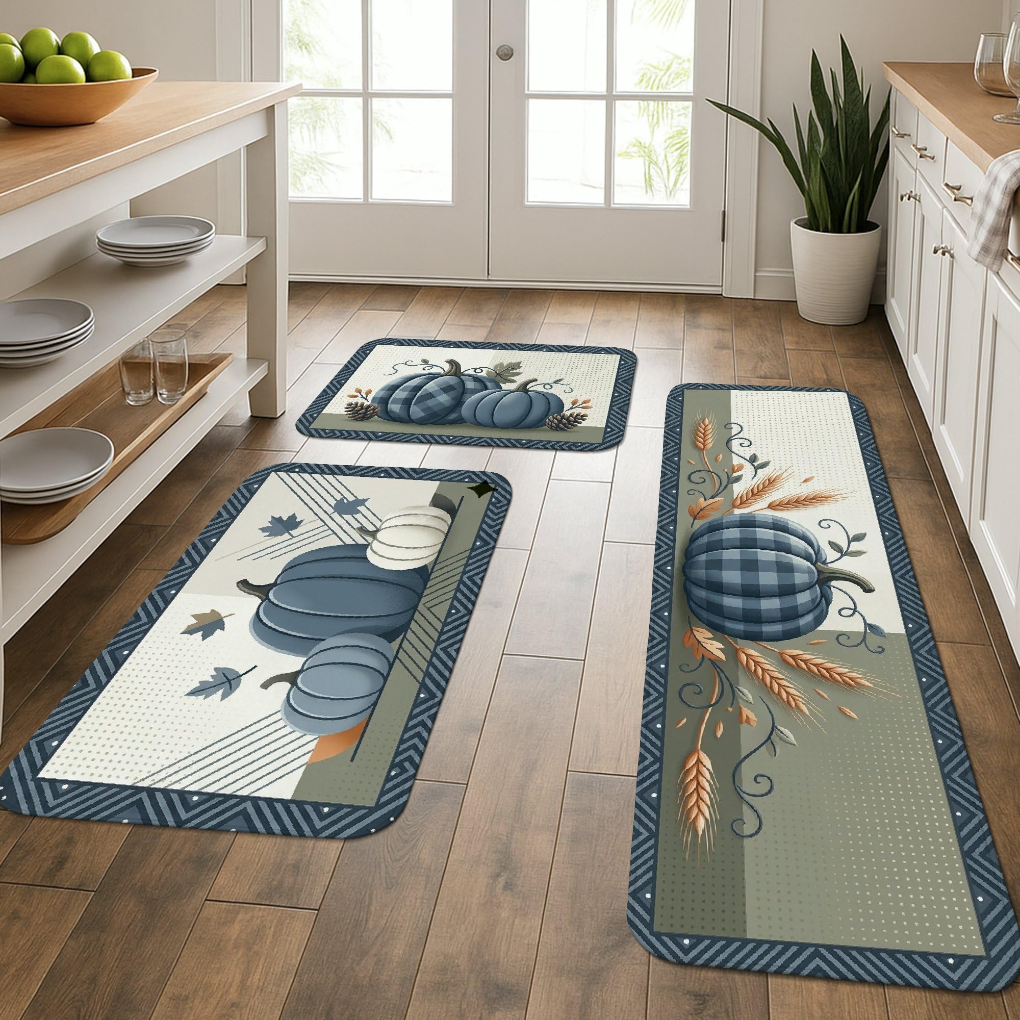 Tapis de cuisine rustiques aux motifs d'automne pour réchauffer l'ambiance