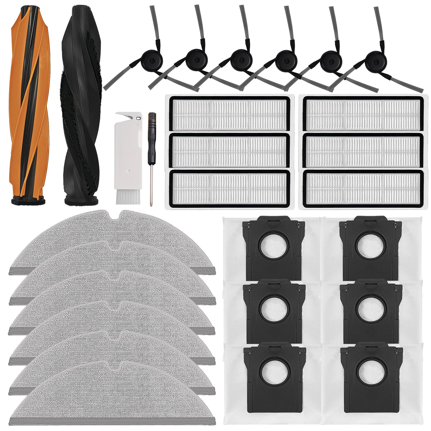 Kit 18 Ricambi Per Robot Dreame D20 Pro Plus – Spazzole, Filtri, Panni E Sacchetti, Compatibilità Perfetta