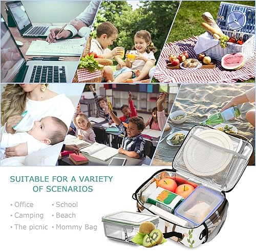 Miniatura 4 de Bolsa de almuerzo personalizada con diseño de mono para niños y niñas, con tu nombre, lonchera aislada para la escuela, viajes, picnic