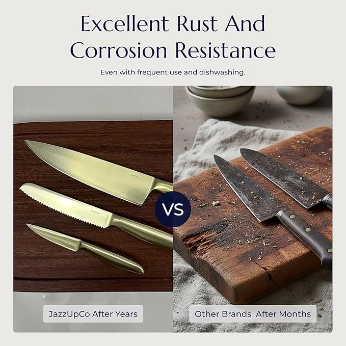 Set Cuchillos Cocina 4 Piezas Acero Inoxidable Base miniatura 4