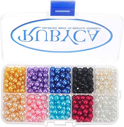 Miniatura 8 de RUBYCA Opaco pintado Druk Perlas de vidrio checo para la fabricación de joyas 0.236 in, colores mezclados wcaja del envase