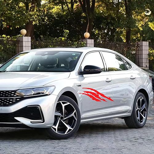 Miniatura 5 de 2 calcomanías para auto reflectantes con marcas de garras de monstruo, adhesivo para parachoques ligero impermeable para faro de coche, motocicleta,