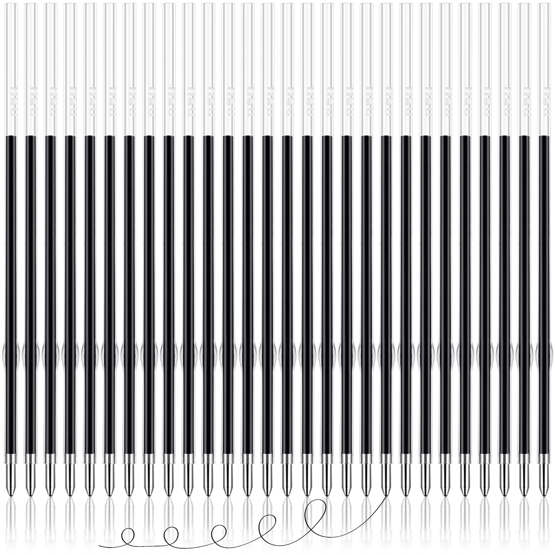100 Pieces Ink Pen Refills Replaceable, 0.7mm Black Ballpoint Pen Refills 5.5 Inch in Length Black Ink Refills Smooth Writing Pen Refills for Journal Writing Office School Supplies