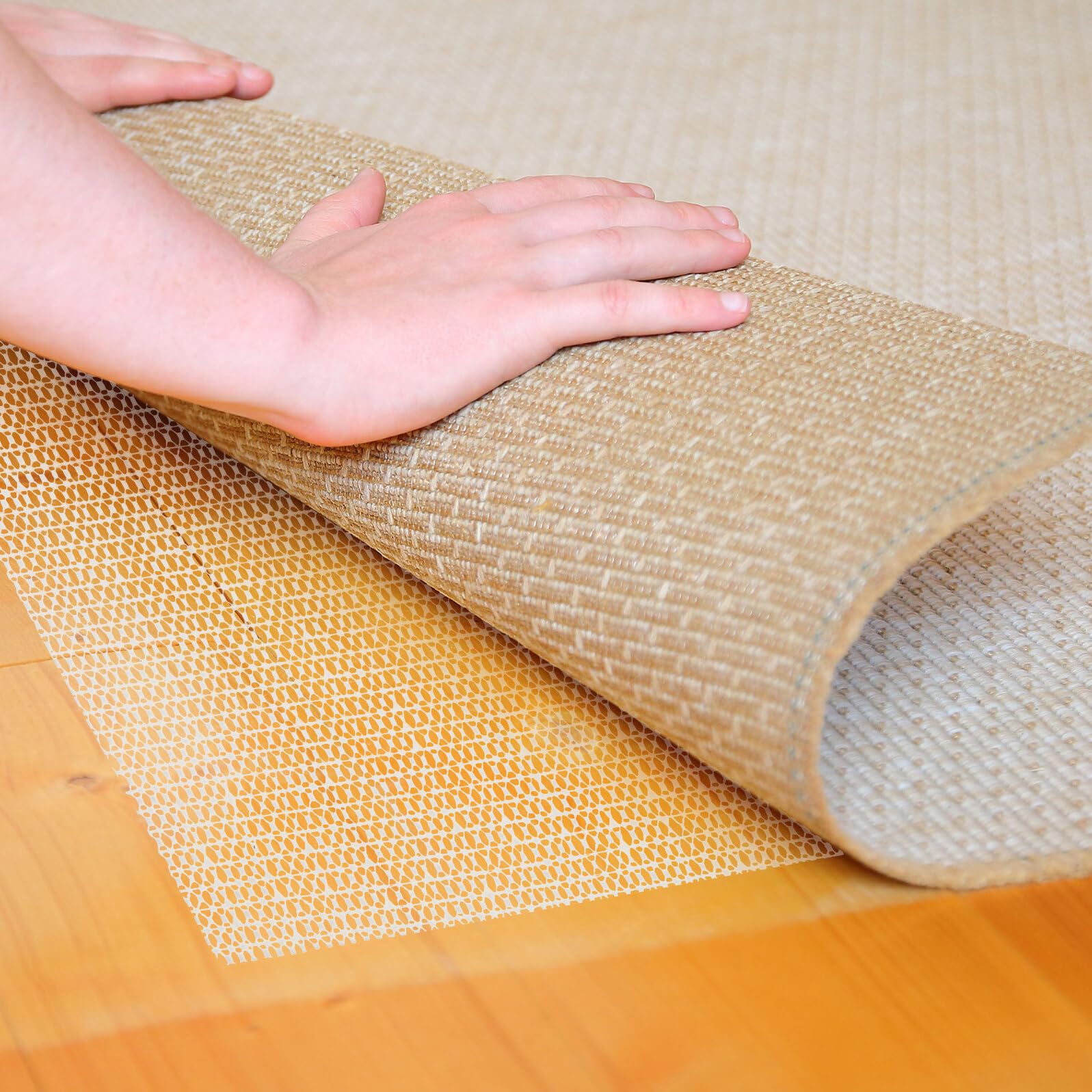 Tapis sous-Couche de Tapis Le Glissement en PVC Blanc Antidérapant 200x300 Cm pour Protection du Sol et Installation Facile