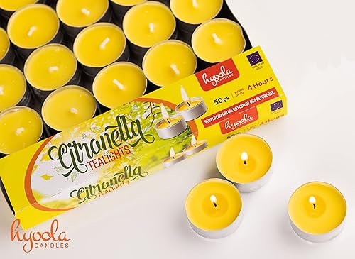 Miniatura 4 de Velas de citronela Tealight  Vela antimosquitos  4 horas de combustión  Paquete de 50  Sin DEET