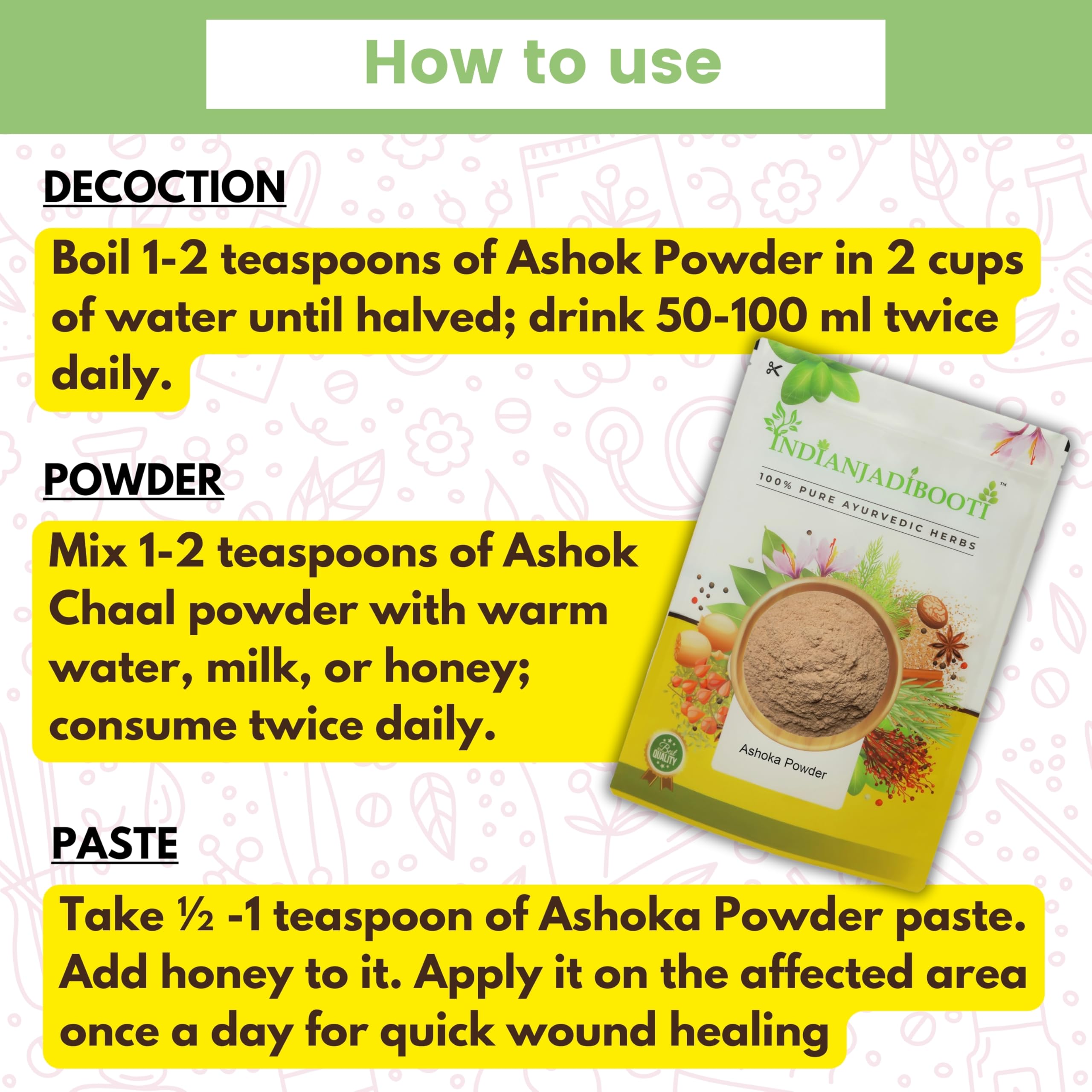 IndianJadiBooti Pure Ashok Chhal Powder (Ashoka Bark Churna) | Saraca Asoca | Traditional Ayurvedic Botanical for Women's Wellness, Feminine Harmony & Systemic Cooling | Pack Of 2 — Amazon image 5