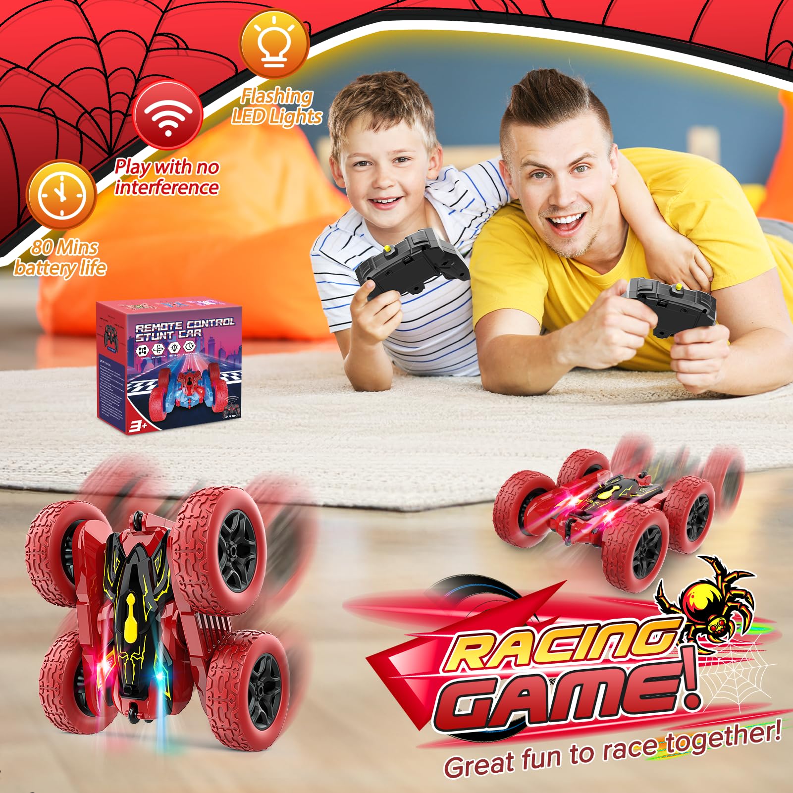 Dislocati Macchina Telecomandata per Bambini, Giochi Bambini 3 4 5 Anni Regalo Bambino 3 4 5 6 7 8 9 10 Anni Maschio Giochi per Bambini Monster Truck Giocattoli Giochi Bambino 3-10 Anni Maschio