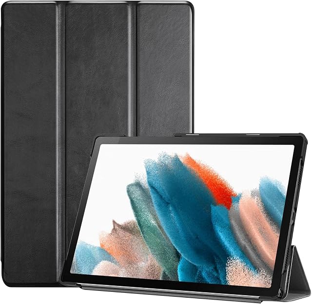 ProCase for Galaxy Tab A8 10.5" 2021 Case SM-X200 SM-X205, Tri-fold Smart Cover Slim Lightweight Hard Folio Case Protective Cover -Black