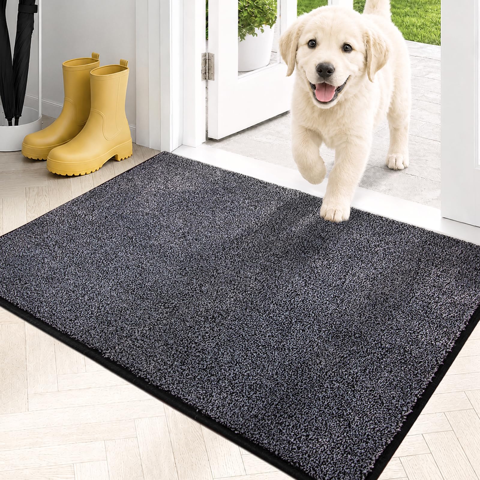 Paillasson lavable en machine PURRUGS tapis de propreté absorbant et grand trafic