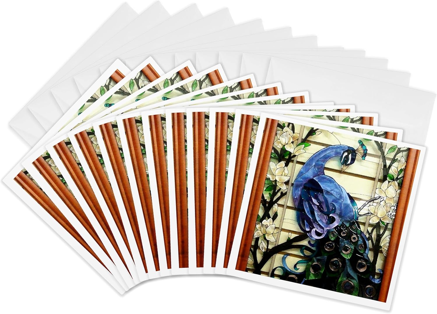 3dRose Peacock Proud - Greeting Cards, 6 x 6 inches, set of 12 (gc_25288_2)