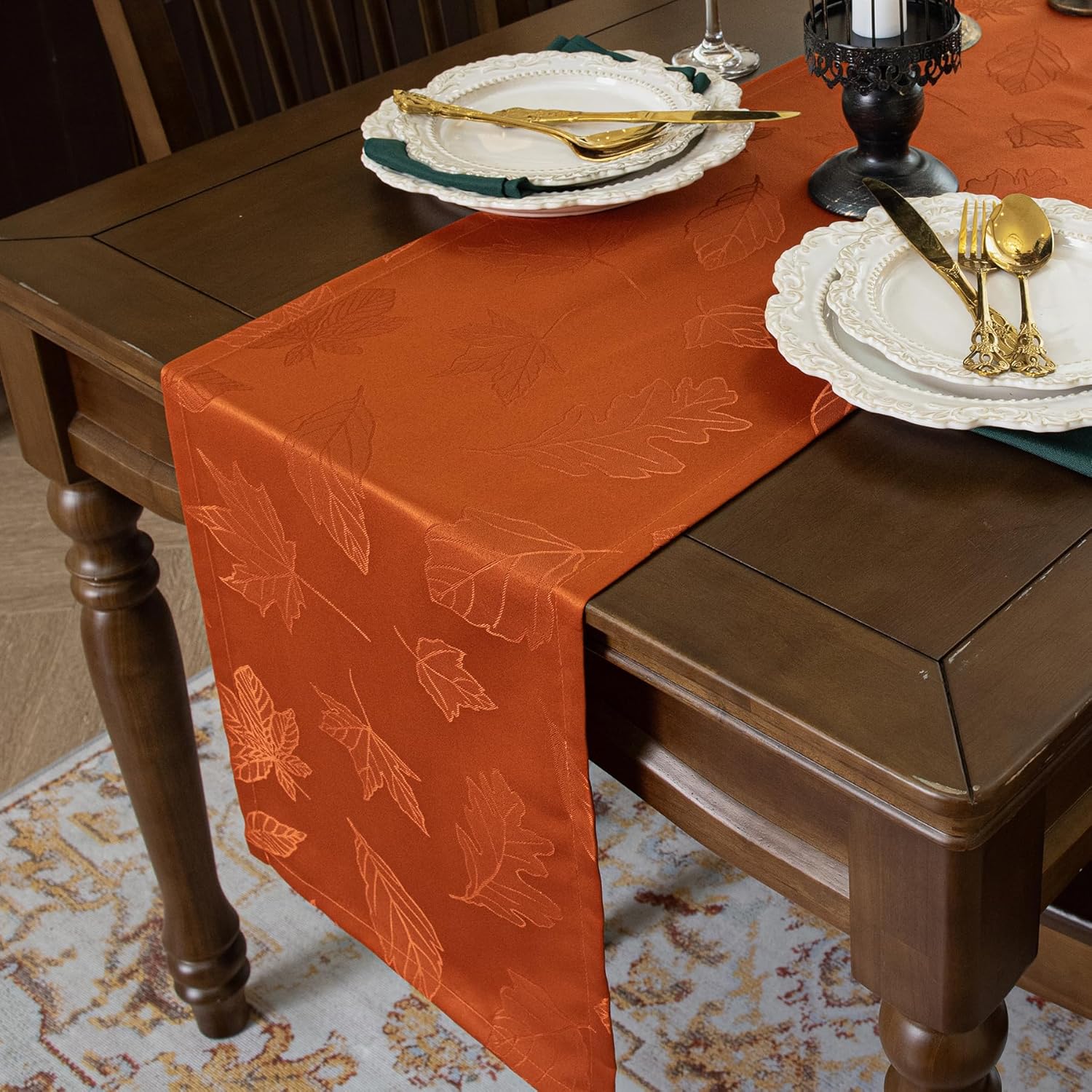 Joyfol Day Jacquard Fall Table Runner,Autumn Countryside