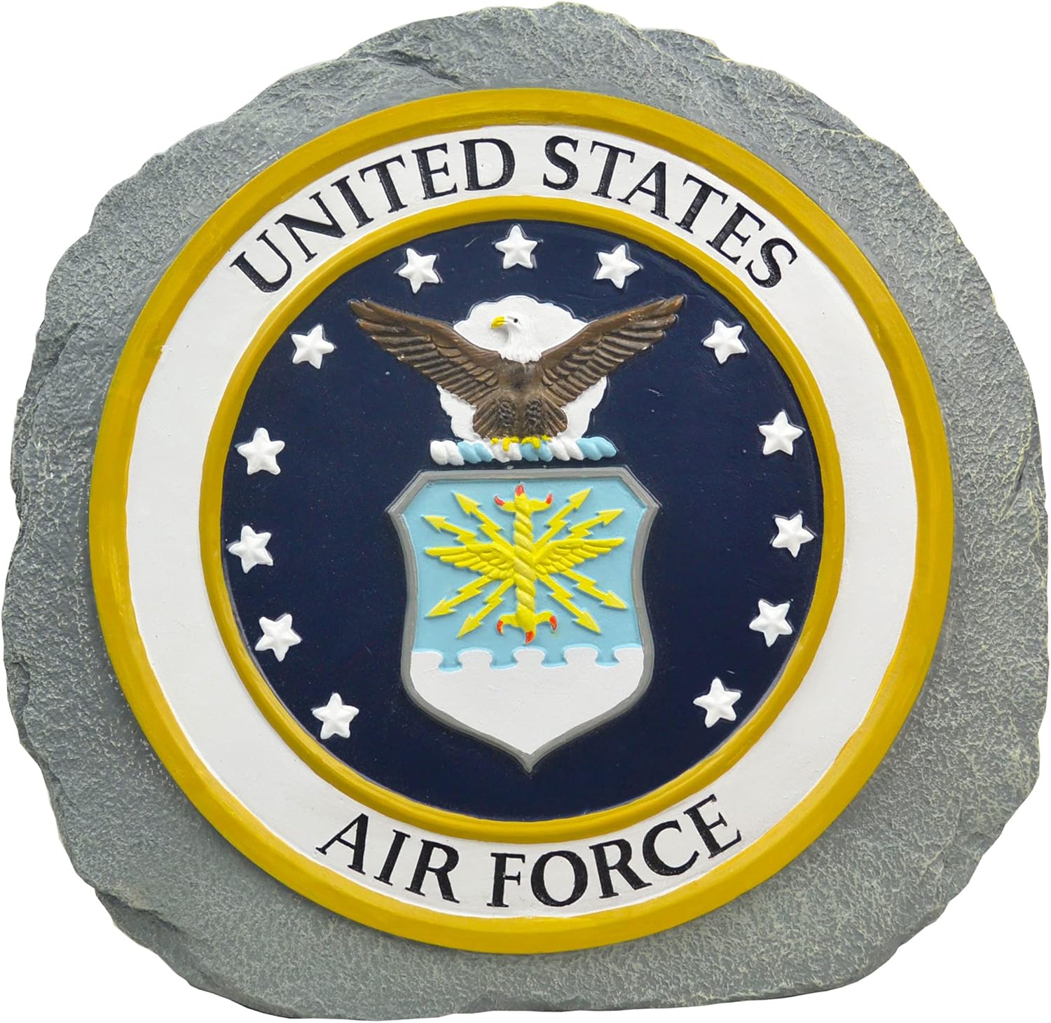 Red Carpet Studios Military Garden Stone with Flags, 10", United States Navy