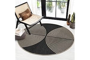 Lahome Modern Rainbow Round Entryway Rug 4ft