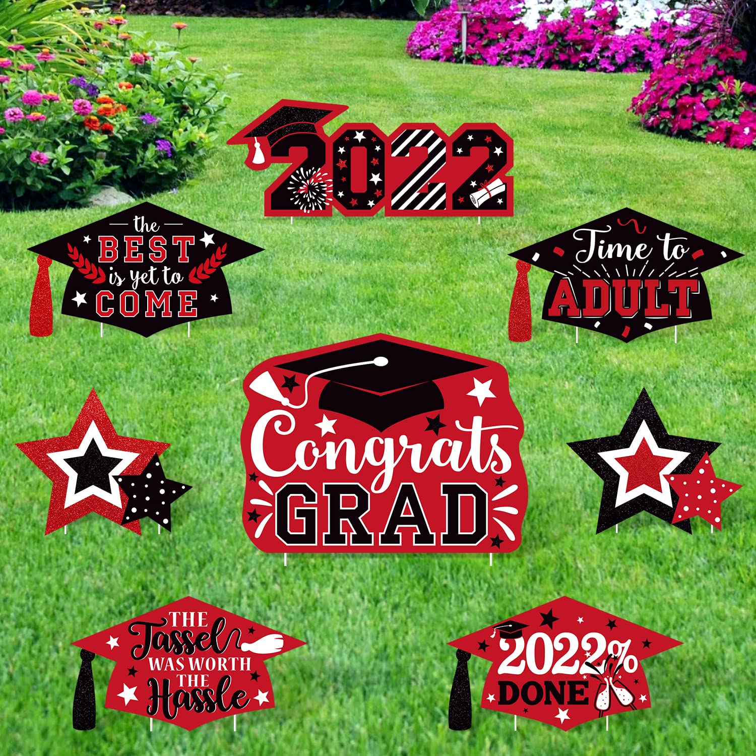 Buy Huray Rayho 2022 Graduation Yard Signs with Stakes Lawn Decorations