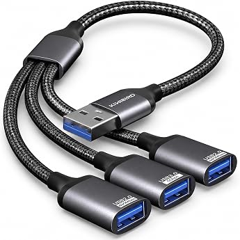 KiwiBird USB Splitter 1 to 3 USB Y Cable USB Splitter Mini USB Hub