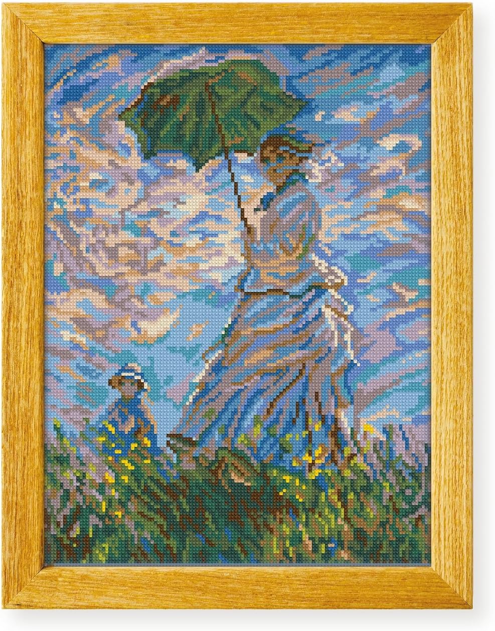 Awesome Pattern Studio Woman with A Parasol Madame Monet and Her Son by Claude Monet DS2281, Diamond Painting Kit, Diamond Art Kits for Adults, Full Drill 5D Diamond Dots Kits. All Items Included.