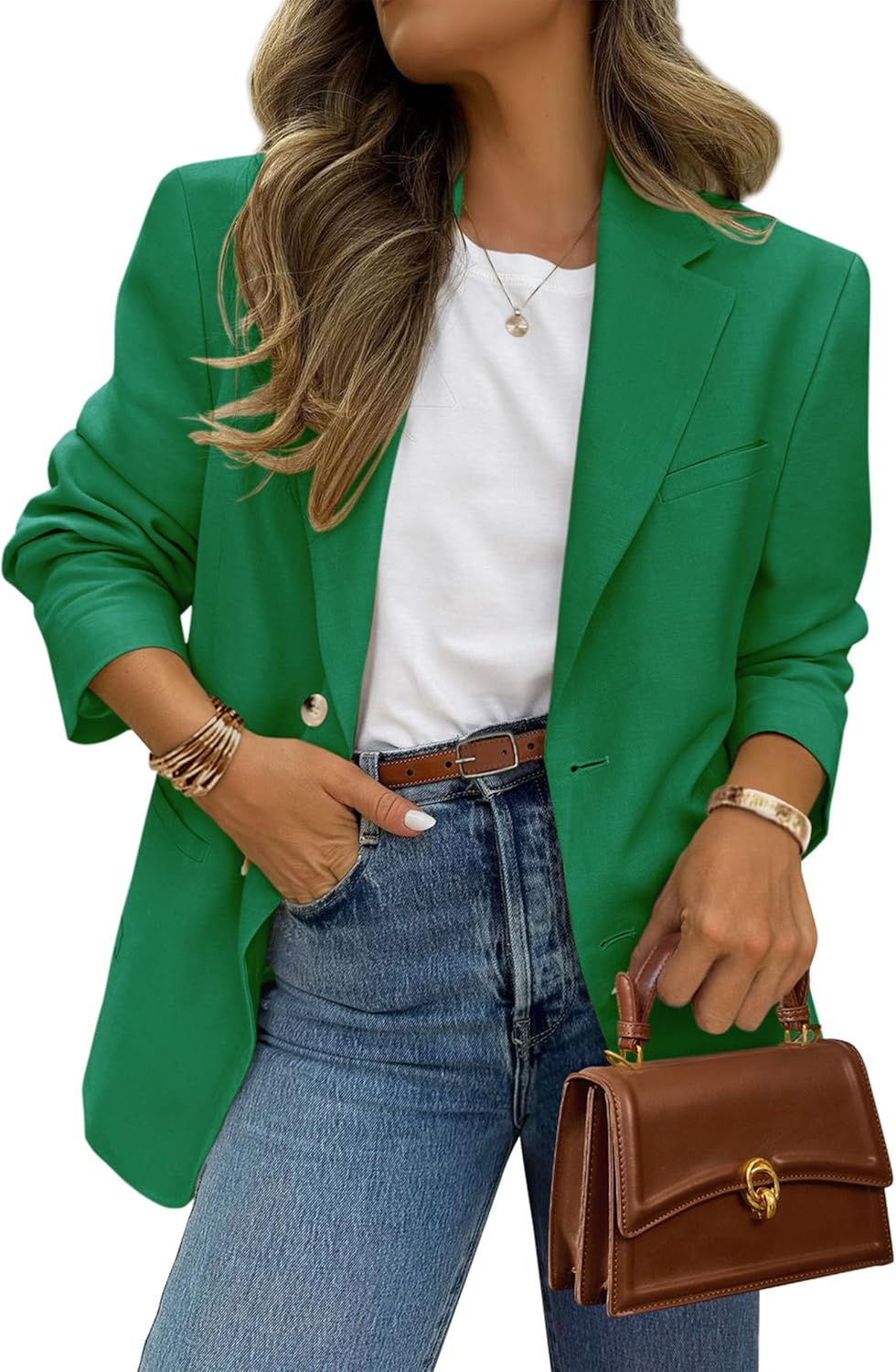 PRETTYGARDEN 2025 Blazers for Women Business Casual Long Sleeve Lapel Open Front Suit Jacket Work Blazer with Pockets