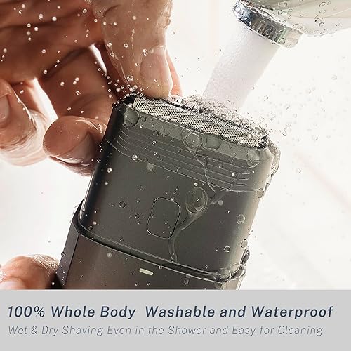 Miniatura 6 de Maquinillas de afeitar eléctricas para hombres  Afeitadoras eléctricas de viaje compactas para hombres calvos  Pequeñas afeitadoras portátiles de