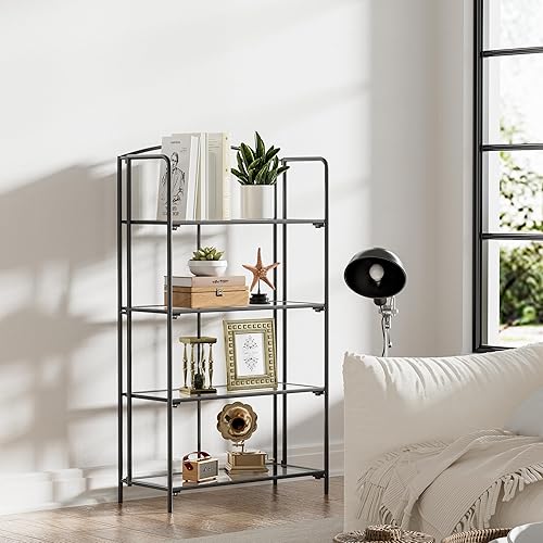 Miniatura 74 de Crofy - Estantería plegable sin montaje para sala de estar, estante plegable blanco de 5 niveles para oficina en casa, organizador de almacenamiento