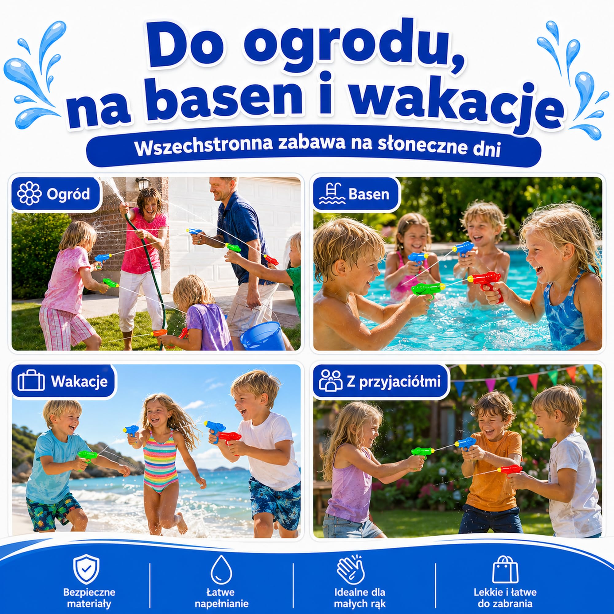 Pistolety na Wodę dla Dzieci 10 Sztuk, Mini Pistolety Wodne w 5 Wariantach Kolorów, Zabawka Wodna od 3 Lat na Basen, Plażę, Ogród, Urodziny, Wakacje i Letnią Zabawę