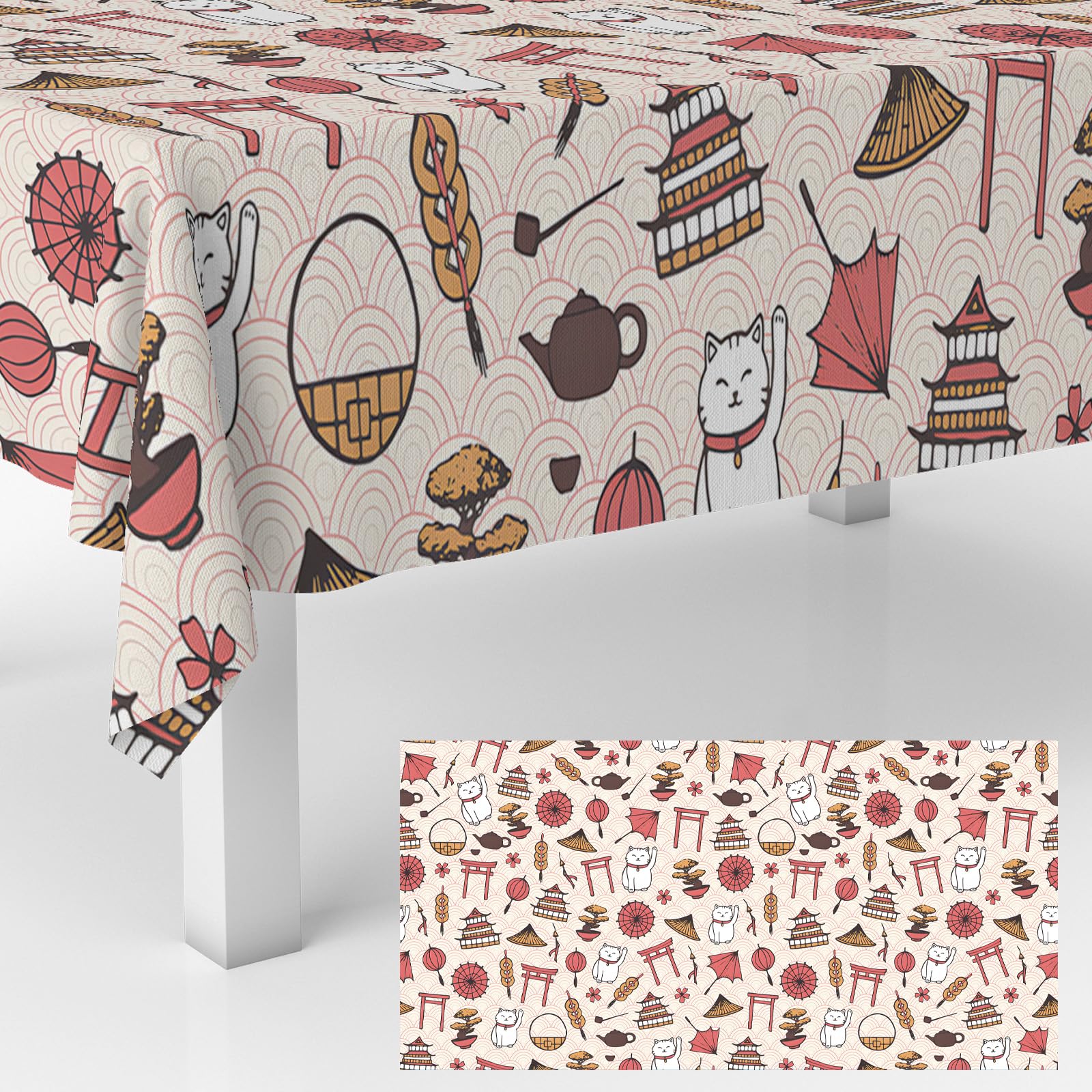 Nappe chat porte-bonheur imperméable pour protéger votre table des taches lors des fêtes
