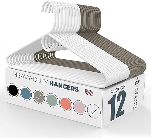 Miniatura 128 de Perchas de ropa resistentes fabricadas en Estados Unidos, paquetes a granel disponibles, plástico fuerte, perchas para chaquetas y abrigos