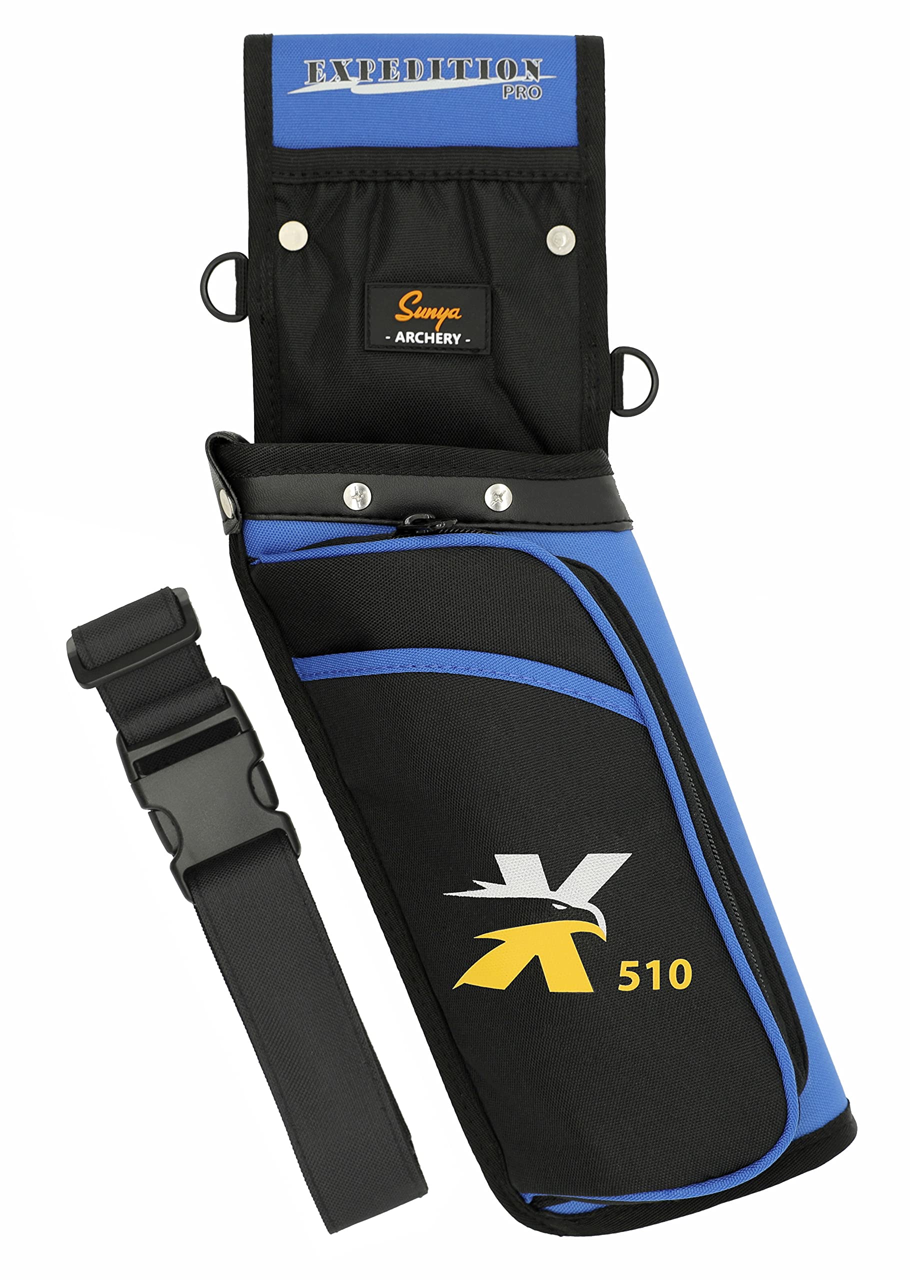 SUNYA X510 Field & Competition Hip Arrow Quiver | 3-Slot Noise-Free Archery Quiver with Sturdy Storage System (42x18cm)